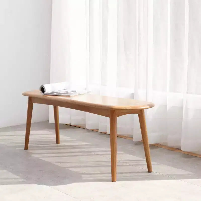 Panca da pranzo ovale in legno di quercia da 120 cm – 2-3 posti, capacità 250 kg