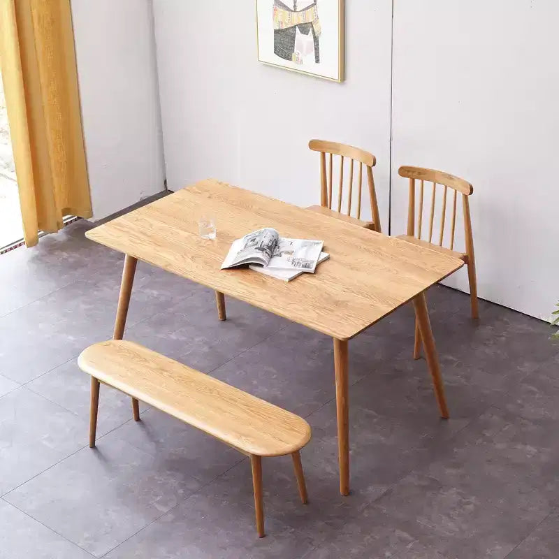Panca da pranzo ovale in legno di quercia da 120 cm – 2-3 posti, capacità 250 kg
