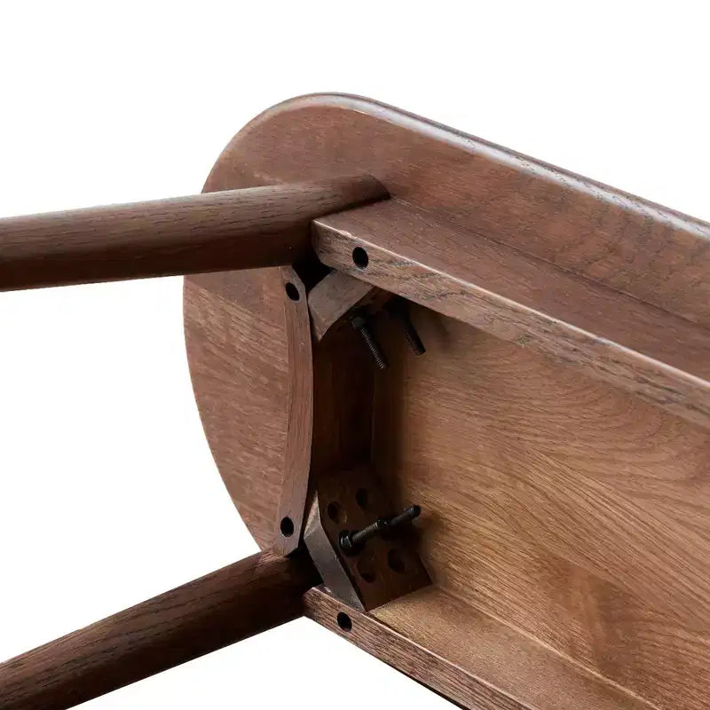 Panca da pranzo ovale in legno di quercia da 120 cm – 2-3 posti, capacità 250 kg
