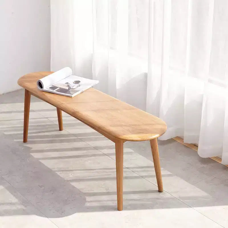 Panca da pranzo ovale in legno di quercia da 120 cm – 2-3 posti, capacità 250 kg