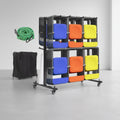 Heavy-Duty Folding Chair and Table Cart,Holds 42 Chairs or 12 Tables, 400 lbs Capacity Multi-Function Flatbed Dolly with Swivel Wheels, Elastic Cords