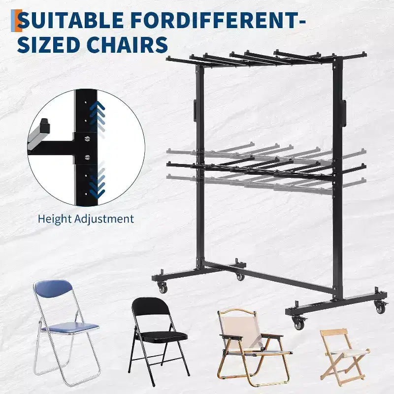 Carrello per sedie e tavoli pieghevoli per impieghi gravosi – Contiene 42 sedie o 12 tavoli, capacità 180 kg