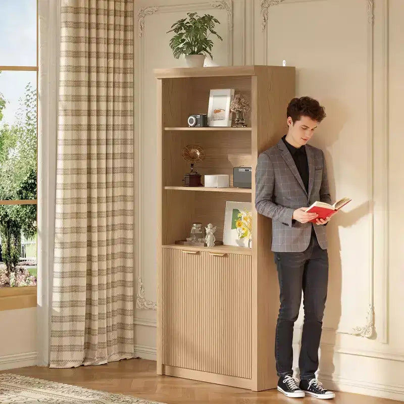 Libreria a 5 Ripiani con Ante, da 178 cm