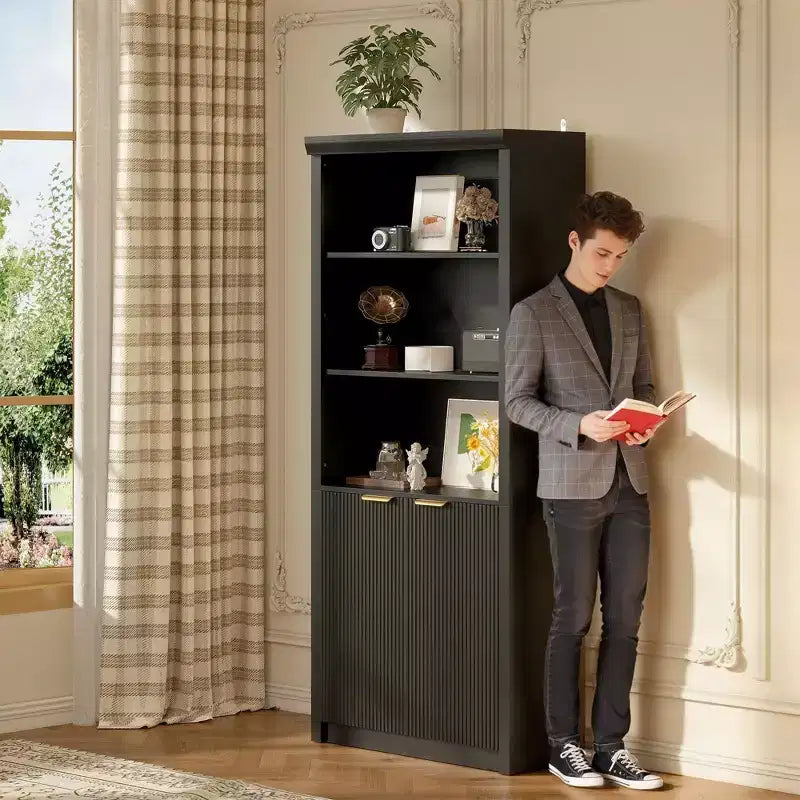 Libreria a 5 Ripiani con Ante, da 178 cm