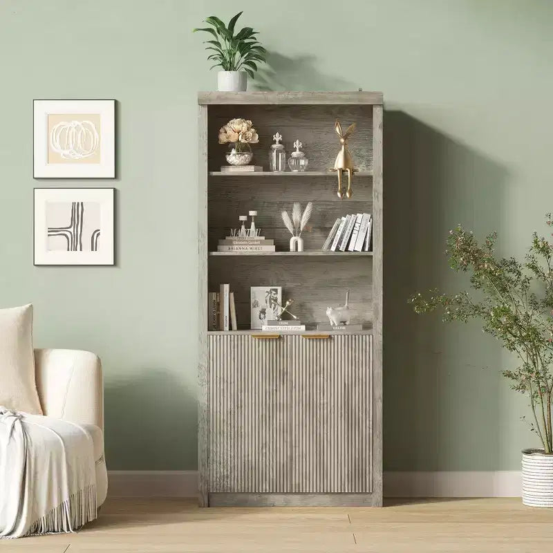 Libreria a 5 Ripiani con Ante, da 178 cm