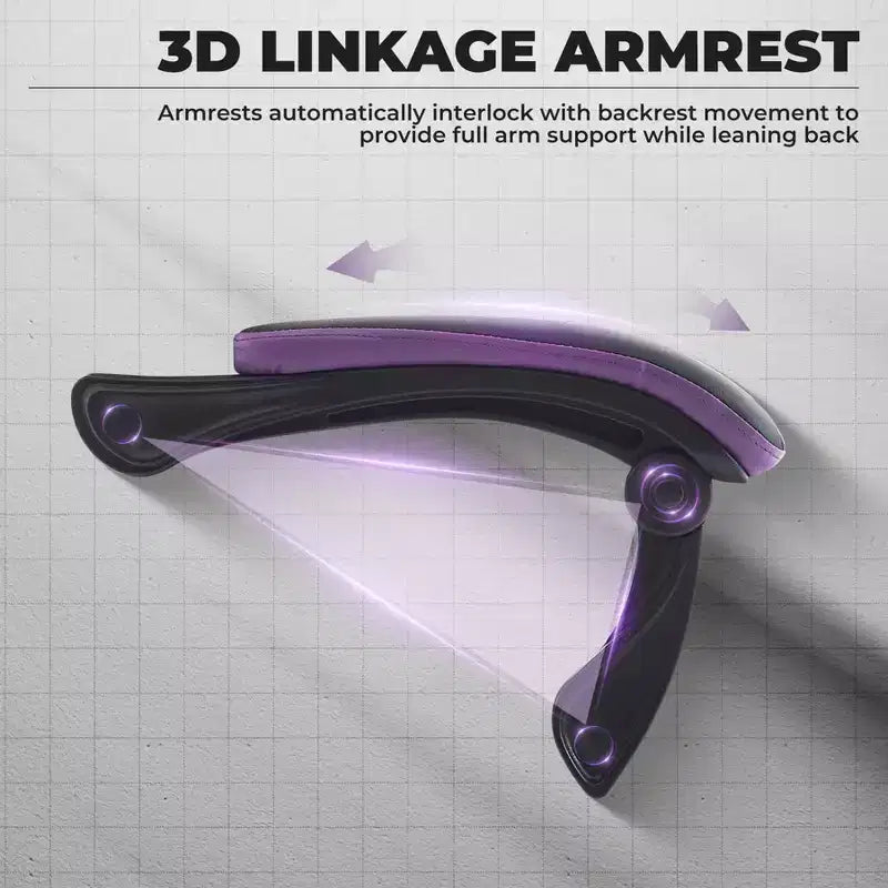 Sedia da gaming ergonomica con poggiapiedi e supporto lombare – Viola e Nera
