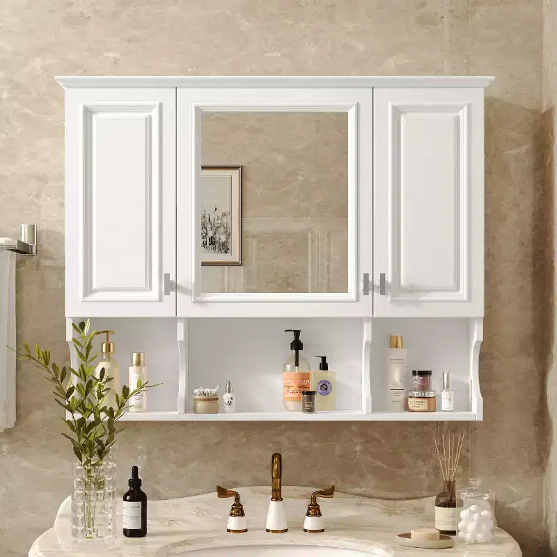 Armadietto a specchio da parete 35 x 28 con mensole aperte